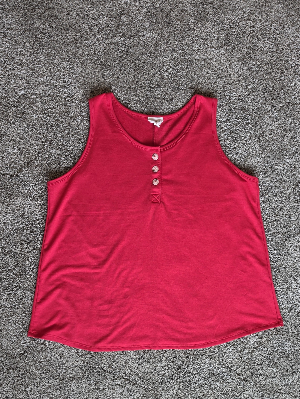 ANDREE BY UNIT Red Button-Front Tank, 2X